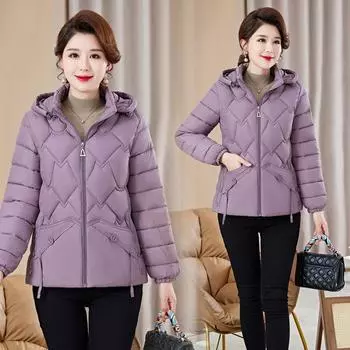 Новый пух осенью и зимой в куртке носит куртку с шапкой XL чёрный