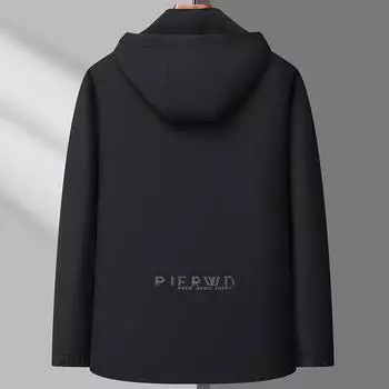 Новый пуховик на гусином пуху, мужская утепленная теплая простая повседневная зимняя куртка с капюшоном средней длины M чёрный