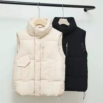 Новый пуховый хлопковый жилет, свободная верхняя одежда, большой размер, жилет, куртка M 80-55kg
