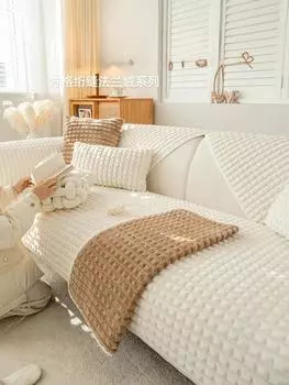 Новый пылезащитный диван-одеяло, зимний утолщенный плюшевый теплый чехол для дивана, противоскользящий коврик для сидения, кожаное полотенце для дивана, подушка 70x70cm 1pcs