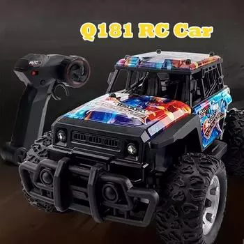 Новый Q181 30КМ/Ч 1:20 RC машинок со светодиодными огнями 2.4Ghz с двумя моторами RC Monster Truck All Terrain Off Road High Speed RC гоночный автомобиль игрушка детский подарок синий