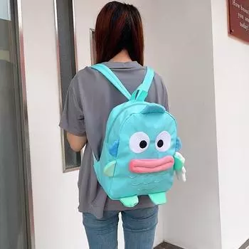 Новый японский милый мультяшный рюкзак с большой рыбой-рыбой, уродливый милый синий школьный рюкзак большой емкости для мужчин и женщин single bag