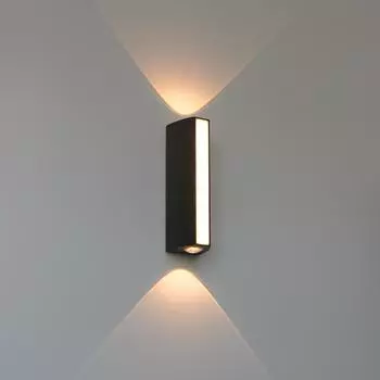 Новый яркий и стильный водонепроницаемый уличный настенный светильник мощностью 12 Вт для сада и крыльца - декоративный светильник для двора с внешним освещением Warm White чёрный