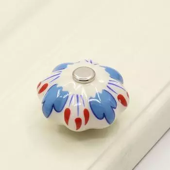 Новый ящик для шкафа, дверца шкафа, ручка-тыква с винтовой керамической ручкой, одно отверстие, пасторальная мебельная ручка чёрный