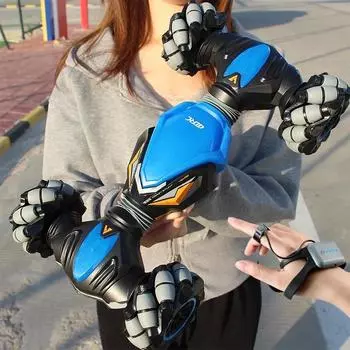 Новый радиоуправляемый автомобиль 4WD с радиоуправлением, трюковый автомобиль, индукционный скручивающий внедорожник, легкая музыкальная игрушка для дрифта, высокоскоростной радиоуправляемый автомобиль для скалолазания Handle remote control 1 battery сини