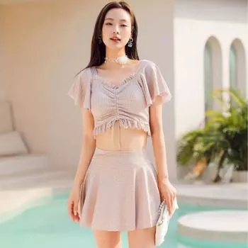 Новый раздельный купальник для похудения 2024: Элегантный и сексуальный с прикрытием живота, идеально подходит для студентов и горячих источников. Small