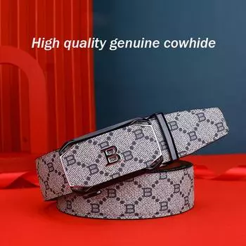 Новый ремень Four Seasons из натуральной кожи для мужчин, деловой повседневный, с принтом, устойчивый к царапинам и износостойкий, с текстурой пряжки ремня 110cm