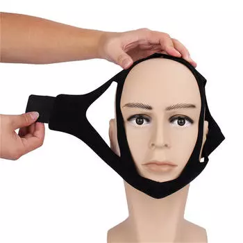 Новый ремень против храпа, остановки храпа, апноэ во сне, решение для челюсти, помощь для поддержки подбородка чёрный