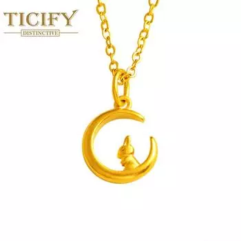 Новый ретро кулон с кроликом, глядя на Луну, ожерелье с кроликом, дизайн для пожилых людей, Sense Light, роскошный субтильный подарок, подарок