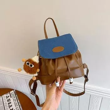 Новый ретро милый джинсовый рюкзак для девочек ins студенческий маленький рюкзак нишевый школьный мини-рюкзак белый