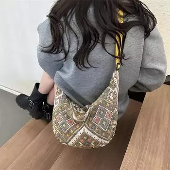 Новый ретро-модный дизайн, большая вместимость, повседневная текстура, ленивая широкополосная сумка через плечо с пельменями backpack жёлтый