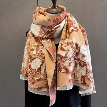 Новый ретро-модный искусственный кашемировый шарф для женщин зимой, утолщенный и теплый для шеи, шаль двойного назначения снаружи 65*185cm