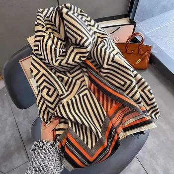 Новый ретро-модный искусственный кашемировый шарф для женщин зимой, утолщенный и теплый для шеи, шаль двойного назначения снаружи 65*185cm