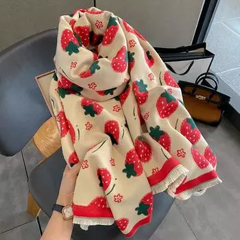 Новый ретро-модный искусственный кашемировый шарф для женщин зимой, утолщенный и теплый для шеи, шаль двойного назначения снаружи 65*185cm