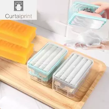 Новый роликовый держатель для мыльницы для ванной комнаты, туалетная коробка, пластиковый контейнер для хранения со сливом воды, гаджеты для ванной комнаты серый