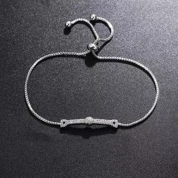 Новый роскошный браслет золотого и серебряного цвета для женщин, регулируемый подарок на годовщину, оптовая продажа ювелирных изделий золотой