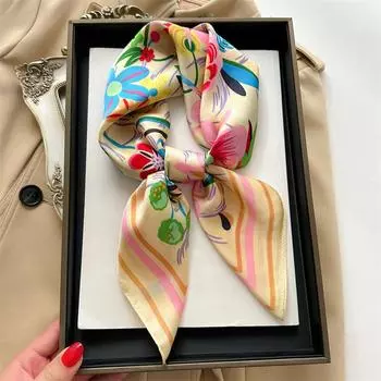 Новый роскошный дизайн квадратный шелковый шарф женский 70*70 см бандана мягкая повязка для волос хиджаб шейный платок повязка на голову фуляр 70X70cm