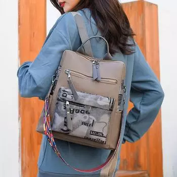 Новый роскошный дизайнерский рюкзак с принтом, водонепроницаемый женский рюкзак из ткани Оксфорд, дорожная сумка большой вместимости хаки