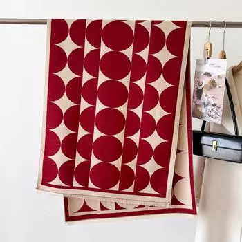 Новый Роскошный Длинный Шарф с Принтом в Горошек для Женщин Теплый Зимний Кашемировый Пашминовый Шарф Шаль Женский Толстый Плед Обертывание Фуляр 66X186cm