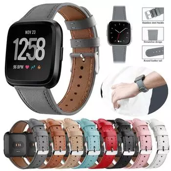 Новый роскошный кожаный ремешок-браслет для часов Versa/Versa Lite серый