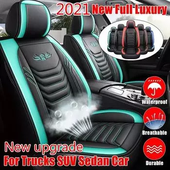 Новый роскошный обновленный чехол из искусственной кожи на переднее сиденье, универсальный чехол, защитная подушка, водостойкий, прочный, дышащий для грузовиков, внедорожников, седанов, автомобилей (1 шт) чёрный