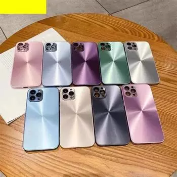 Новый роскошный одноцветный чехол Bling Laser Aurora для iPhone 13 14Pro 12 11 14 Max Plus, тонкий матовый противоударный жесткий чехол iPhone 14 Pro Max чёрный