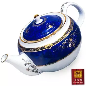 Новый Royal Blue с нержавеющей сталью Чайник Сделано в Японии 550 мл Белый фарфор [Сито для кастрюли]