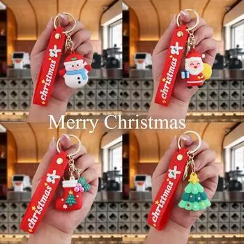 Новый рождественский брелок ПВХ мягкий резиновый школьный рюкзак кулон кукла рождественский небольшой подарок серия автомобильных аксессуаров украшение интерьера