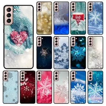Новый рождественский чехол для телефона со снежинками для Samsung Galaxy S22 S20 Ultra S20 S22 Plus S21 S10 S9 S8 Plus S10E S20 FE Funda Capa S8