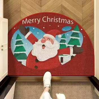 Новый рождественский коврик для ванной комнаты с принтом, впитывающий коврик для пола 40 * 60CM [Crystal Fleece]