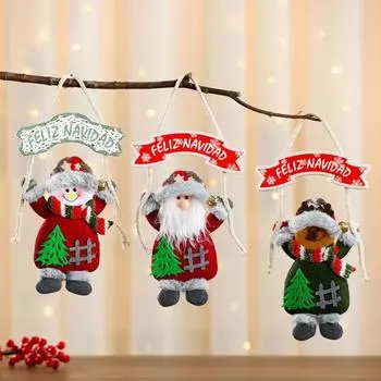 Новый рождественский KT Board Ткань Поднятая рука Фигурка Подвесное украшение Сцена Композиция Буква Знак Подвеска