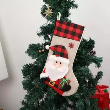 Новый рождественский мультфильм Санта снеговик подарок носки трехмерная кукла рождественское украшение украшение для окна