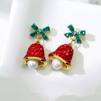 Новый Рождественский Новогодний подарок Лук Перезвон Серьги 925 Серебряные Серьги-гвоздики Серьги-гвоздики для девочек Подарки