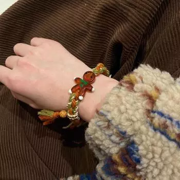 Новый рождественский подарок модный браслет из бижутерии ретро мультфильм плетеная веревка рождественский браслет