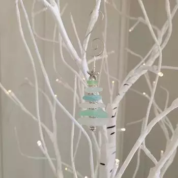 Новый Рождественский Подарок Украшение Рождественской Елки Многоцветное Морское Стекло Рождественская Елка Кулон Украшение Рождественской Вечеринки