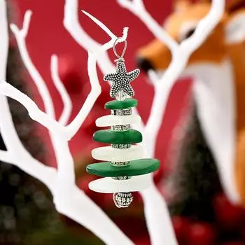 Новый Рождественский Подарок Украшение Рождественской Елки Многоцветное Морское Стекло Рождественская Елка Кулон Украшение Рождественской Вечеринки