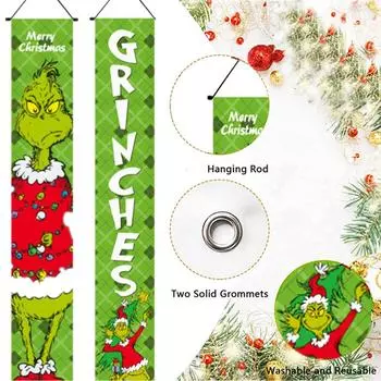 Новый Рождественский Подвесной Баннер Флаг для Входной Двери Рождественский Декор для Крыльца Новый Год
