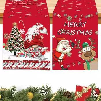 Новый рождественский стол с флагом 178 см, европейская и американская фигурка Санта-Клауса с принтом, противообрастающая скатерть, украшение для обеденного стола