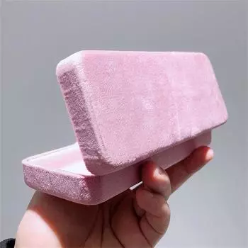 Новый розовый замшевый футляр для очков, модный простой ящик для хранения очков, портативный близорукий солнцезащитный футляр для очков из ацетата с зеркалом