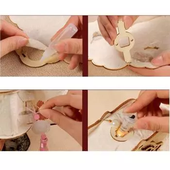 Новый ручной работы Фонарь для праздника середины осени Традиционные аксессуары для самостоятельного изготовления Мини-светящийся фонарь Портативные деревянные подвесные светильники для фестиваля