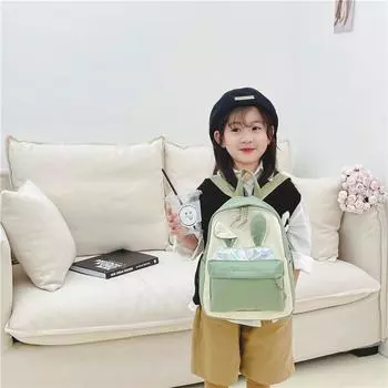 Новый рюкзак для школьников, унисекс, детский сад, начальная школьная сумка, многокарманная, классификация, хранение, школьная сумка для школьников зелёный