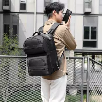 Новый рюкзак мужской рюкзак большой емкости для путешествий и отдыха деловой компьютерный рюкзак школьный портфель для старшей школы чёрный