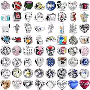 Новый S925 Серебрение Дьявольский Глаз Камера для Регби Пасхальное Яйцо Шарм Бусины Подходит Оригинальный Браслет DIY Изящные Женские Ювелирные Изделия