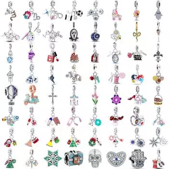 Новый S925 стерлингового серебра дьявольский глаз рождественская помада звезда шарм тонкие бусины подходит оригинальный браслет DIY женские украшения