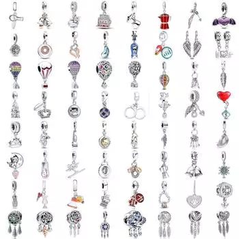 Новый S925 стерлингового серебра с перьями талисман Крылья ангела дом Шарм из бисера подходит оригинальный браслет DIY модные женские украшения