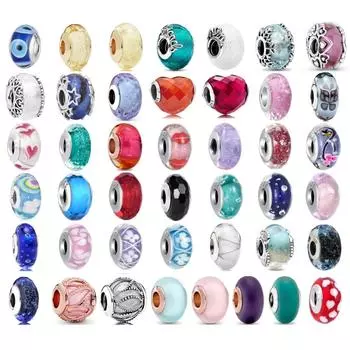 Новый S925 Стерлингового Серебра Снежинка Мать Листок Вселенная Шарм Бусины из Муранского Стекла Подходит Оригинальный Браслет DIY Женские Ювелирные Изделия