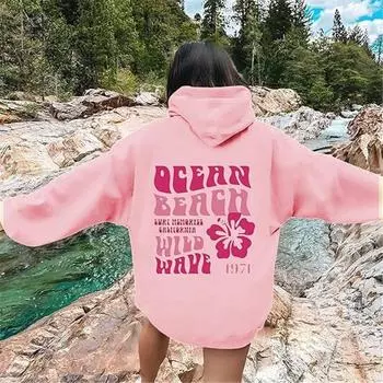 Новый S--5XL европейский размер женский плечи рукава прошитые манжеты подол свитер с капюшоном большой размер с принтом букв S