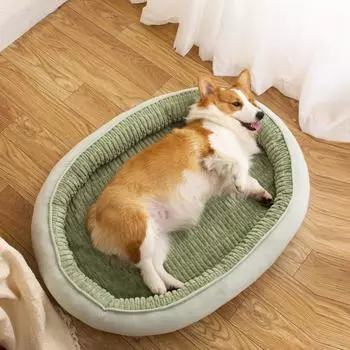 Новый съемный коврик для домашних животных, износостойкий, противоскользящий, полосатый, шелковый, шерстяной, туалет для домашних животных, наполнитель для домашних животных, наполнитель для домашних животных Four Seasons, кровать для кошек M (55 * 40)