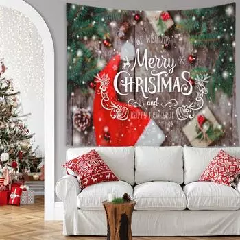 Новый Санта-Клаус Снеговик висит гобелен багажник общежития фон украшение стены счастливый рождественский гобелен 100x75cm