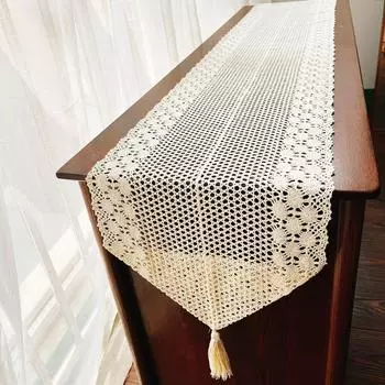 Новый сельский стиль, скатерть из чистого хлопка, крючок, цветок, ТВ-шкаф, обеденный стол, флаг, хит продаж, обувной шкаф, журнальный столик, скатерть, настольный флаг 43*100cm